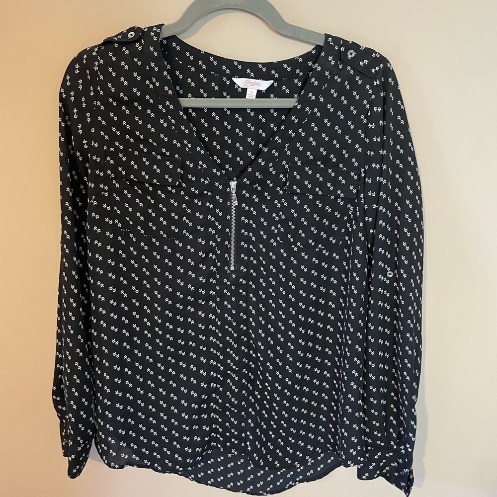 Black and white Candies blouse.